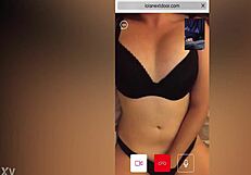 i catch hot brunette stranger watching my cam stroke her big tits heaving