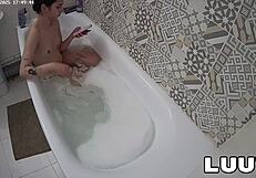 Elika Shaves Legs in Bathroom Reality Show