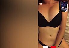 i catch hot brunette stranger watching my cam stroke her big tits heaving