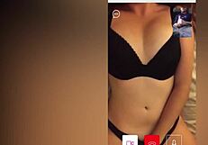 i catch hot brunette stranger watching my cam stroke her big tits heaving