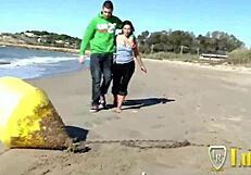 Naughty Brunette Takes Boyfriend's Monster Cock Anal Outdoors