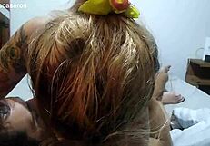 With Cute Mesh Lingerie She Wets Her Teen Big Ass Stepdaughter In Milk Before Wild Ride