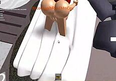 Spanish Stud Pounds Redhead Hard in Roblox Condo Fuck Fest