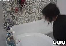 Elika Shaves Legs in Bathroom Reality Show