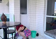 Hired big-ass maid driving me wild with wet shorts?