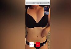 i catch hot brunette stranger watching my cam stroke her big tits heaving