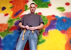 cute bisexual roman gisych strokes his monster cock in vintage hd solo