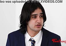 Daddy sneaks in to fuck taboo not-daughter while family swaps voyeur style