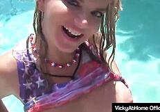 blonde milf vicky vette slurps rokks big phat cock poolside with deepthroat blowjob doggystyle pounding and muff dive