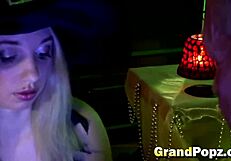 i ride reverse cowgirl on old grandfather's cock shaved blonde teen pussy gripping tight