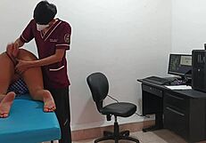 hey perverted doc dominates tall 18yo nurse patient's huge ass pussy in hospital uniform