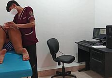 hey perverted doc dominates tall 18yo nurse patient's huge ass pussy in hospital uniform