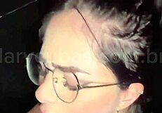 young whore grabs stranger's black cock through glory hole