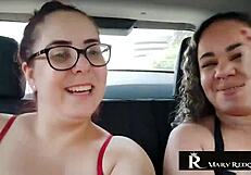 NATASHA'S WILD CAR FLASH AND DIRTY TALK