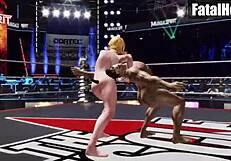 Tina Armstrong grapples nude against Ryu Hayabusa in intense doa6 mixed wrestling match