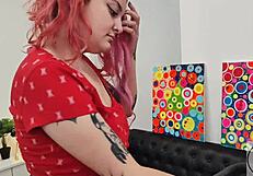 chubby girl's massive ass shakes in tight shorts on treadmill