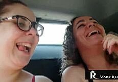 NATASHA'S WILD CAR FLASH AND DIRTY TALK