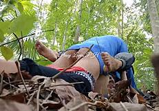 Wife Begs for Creampie Fuck in Forest to Hide from Husband!