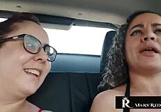 NATASHA'S WILD CAR FLASH AND DIRTY TALK