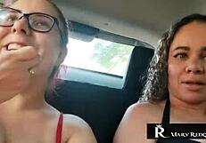 NATASHA'S WILD CAR FLASH AND DIRTY TALK