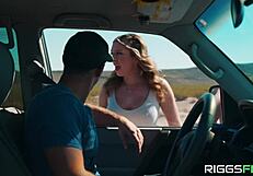 Tiffany Watson Swallows Huge Facial Cum in Desert