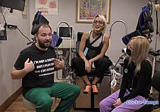 dr tampa's nurse channy crossfire spreads shaved pussy in hospital gloves?