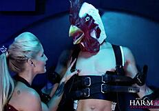 imagine a busty blonde latex domme bound and fucked deep by birdman's monster cock