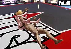 Tina Armstrong grapples nude against Ryu Hayabusa in intense doa6 mixed wrestling match