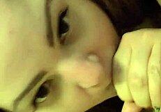 Girl gags deep on daddy's throbbing cock!