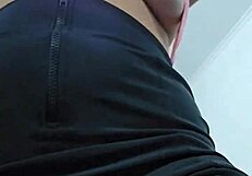 flashing my tits in a slutty short skirt like a naughty exhibitionist