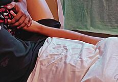 damn this chubby indonesian maid's tight shaved pussy takes my monster cock creampie rough in bedroom