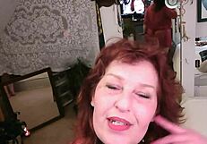 Mature Redhead Orgasms in Sexy Lace Lingerie