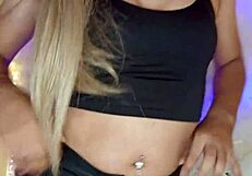 Transexual jerks her thick cock dressed sexy