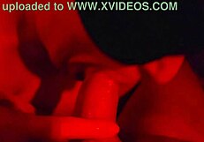 she's blindfolded and giving this intimate close-up blowjob quickie like a pro