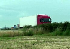 Facial cum blasts pretty 18-year-old during street gangbang threesome orgy