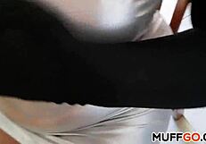 Busty cougar offers a teasing hand session in hd