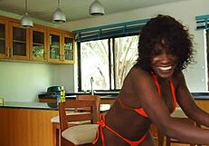 Flower's Juicy Ebony Pussy Gets Dripping Wet Lick at Pool by Daddy