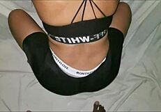 couch gym girl trains me then rides my cock hard