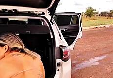 Stepmom Luna Oliveira Catches Me in Car Delivers Outdoor Anal Creampie Squirt Surprise