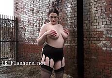 Curious how bbw alyss flashes chubby tits in public outdoor nude masturbation?