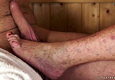 Granny sauna assfucked hard by big black cock monster pounding pussy blowjob cumshot