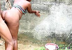 hot girl next door with juicy big ass and tits gets fucked rough outdoors doggystyle closeup creampie