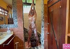 i punish cheating slave with humiliating foam bath and body writing shame