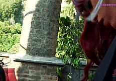 Carnival Threesome with Giant Shemale Cocks Pounding Tight Asshole Hard