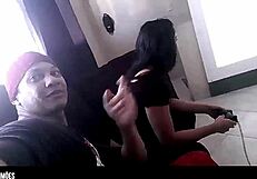 Brazilian brunette girlfriend submits to hung stud's hardcore pounding in dorm