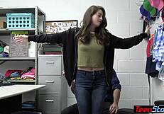 Pierced Inked Teen Thief Maddy May Punish Fucked Doggystyle by Dirty LP Officer!