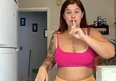 Hubby caught me flashing big pussy on balcony!!