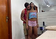 gostosa joyce camargo sucks brazilian cock swallows cum closeup