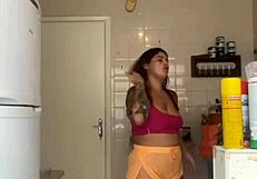 Hubby caught me flashing big pussy on balcony!!
