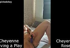 chey moans rubbing her huge tits juicy pussy to orgasm